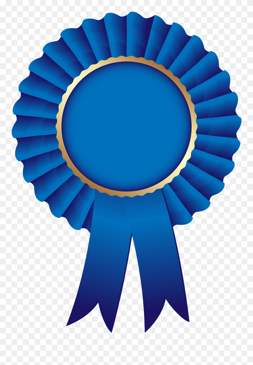 Blue Ribbon Clipart - Rosette Blue Ribbon Png Transparent Png