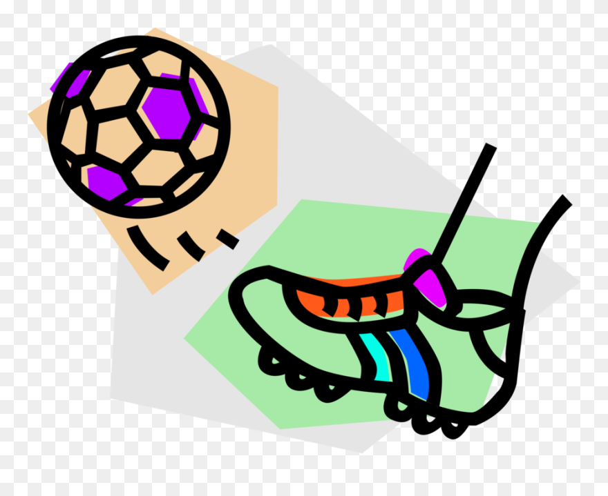 Vector Illustration Of Sport Of Soccer Football With - Cartoon Foot Kicking Ball Clipart