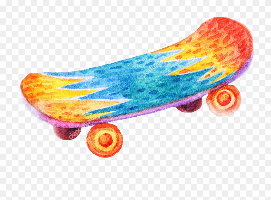 #skateboard #colorful #freetoedit - Skateboard Clipart