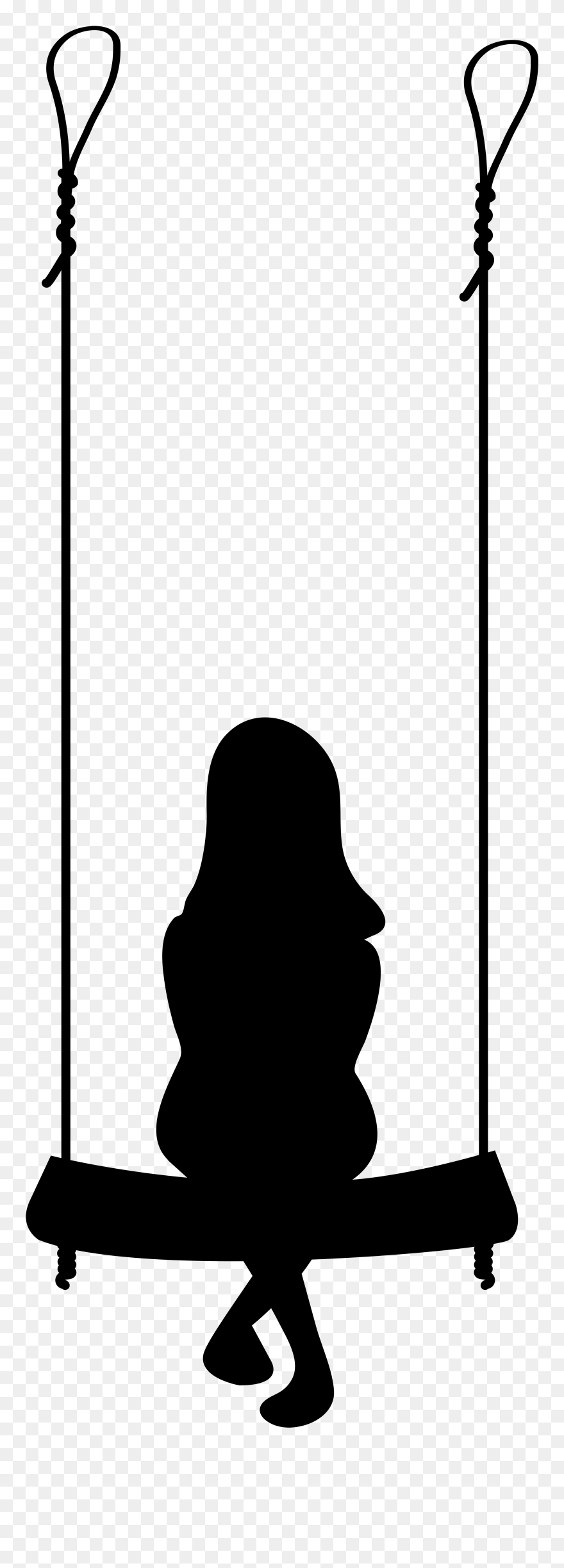 The Swing Silhouette Clip Art - Girl On Swing Silhouette - Png Download