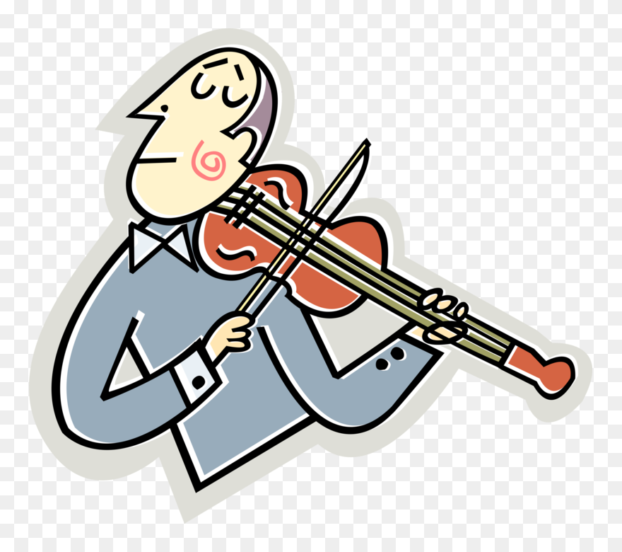 Vector Illustration Of Violinist Musician Plays Violin - Musician Vector Clipart Png Free Transparent Png