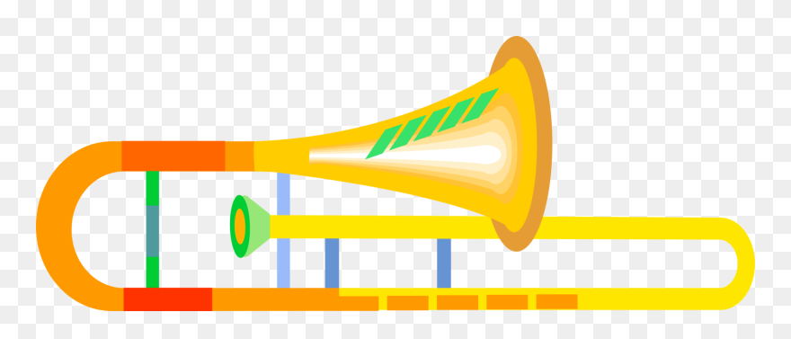 Trombone Vector Yellow - Trombone Illustration Clipart