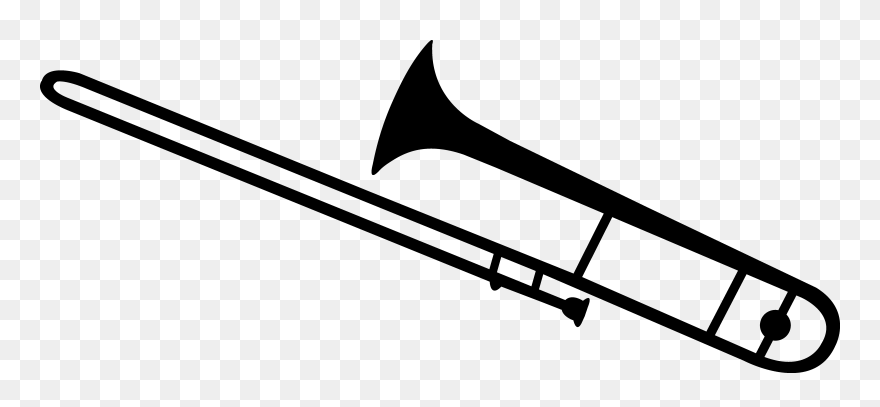 Black Trombone Silhouette - Trombone Black And White Png Clipart
