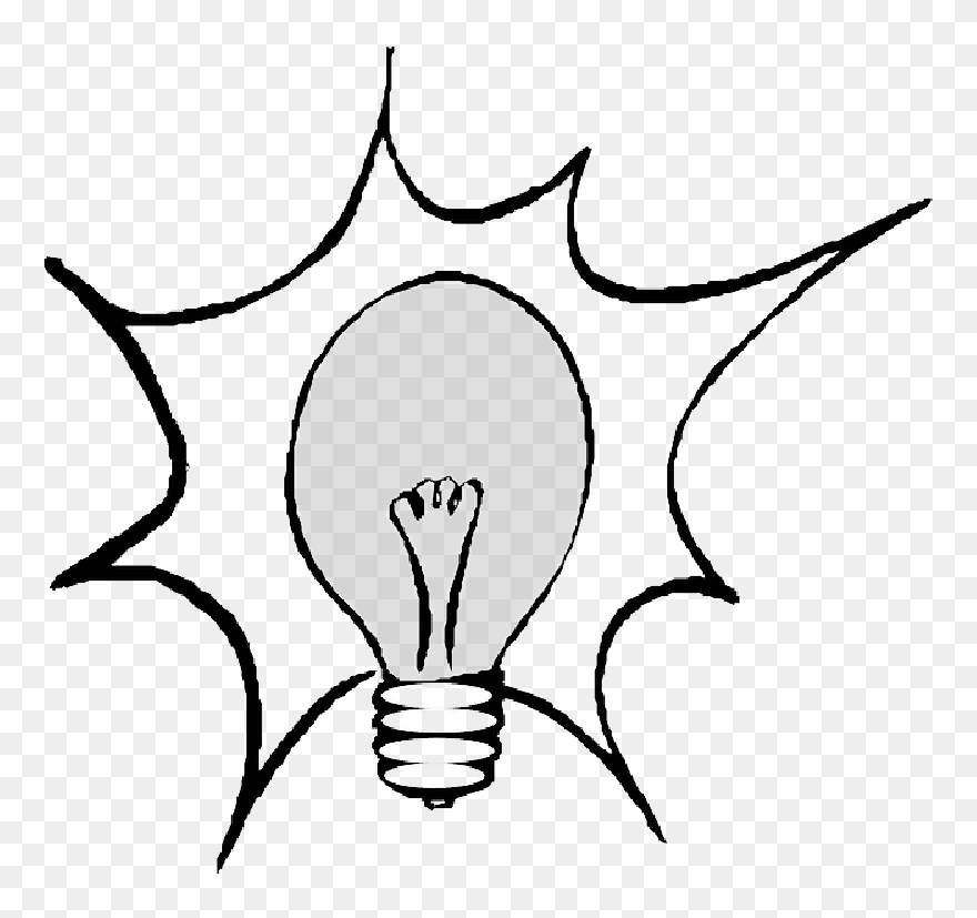 Thinking, Cartoon, Light, Electric, Electronics, Free - Transparent Background Light Bulb Clip Art - Png Download