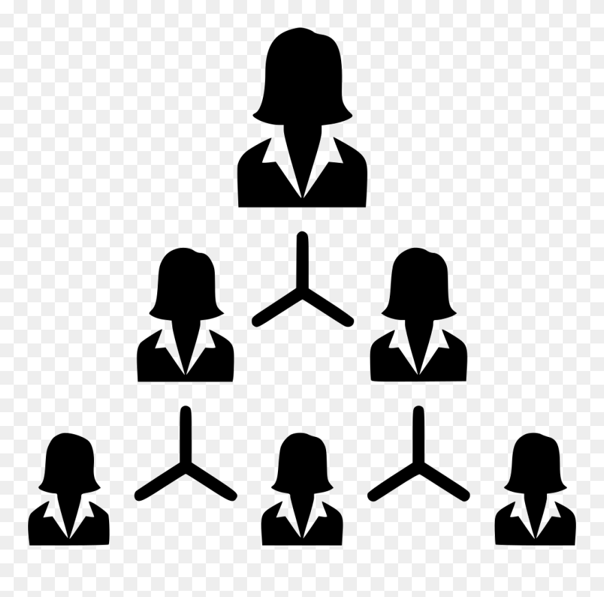 Hierarchy People Management Structure Organization - Women Team Business Icon Clipart