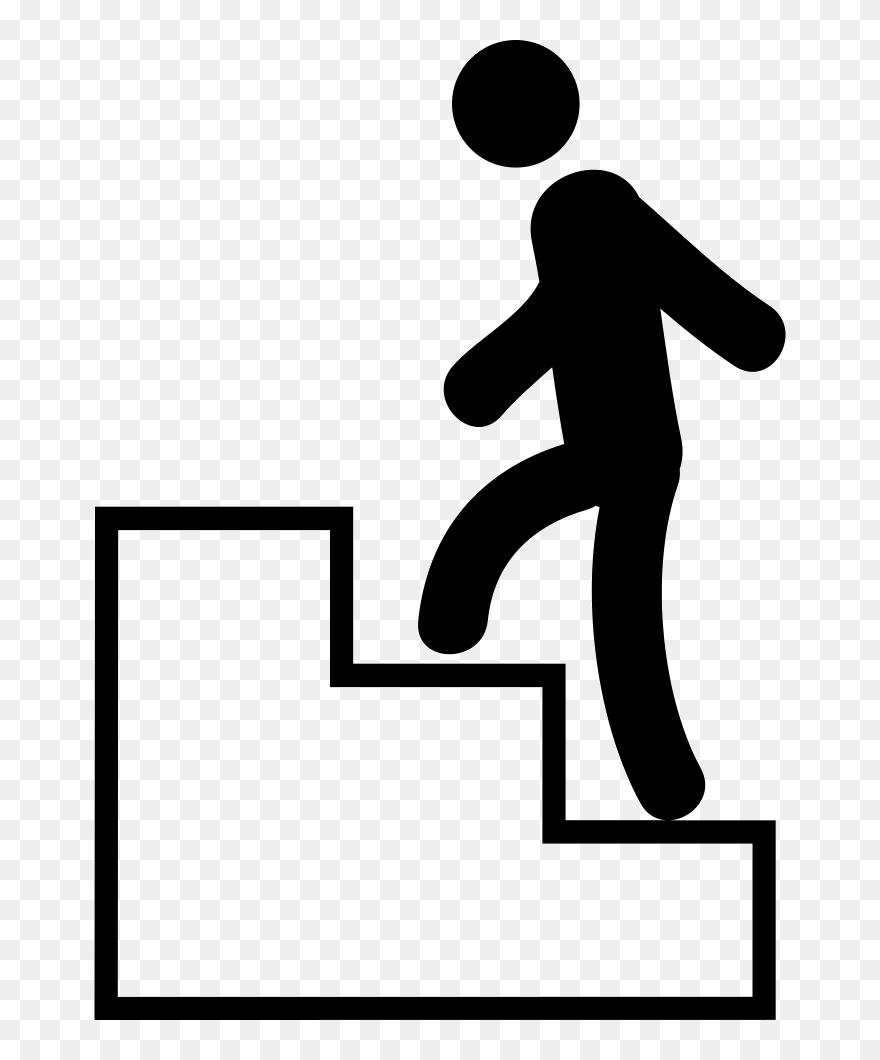 Man Climbing Stairs - Man Climbing Stairs Icon Clipart