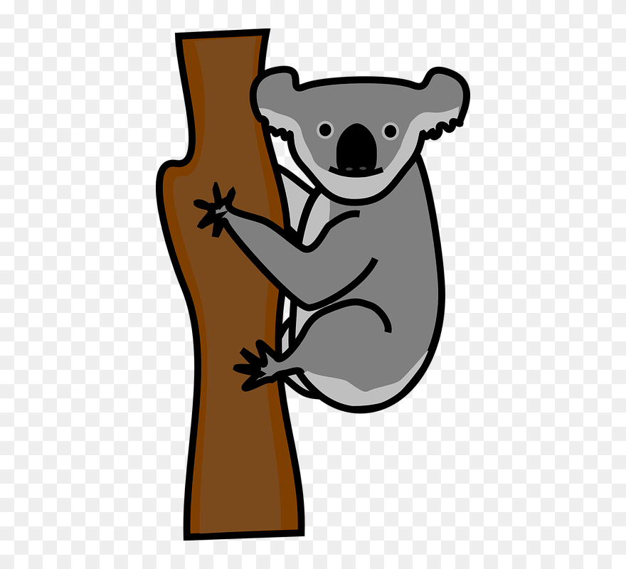 Tree Climbing Clipart Svg Free Download Transparent - Koala Bear Clipart Black And White - Png Download