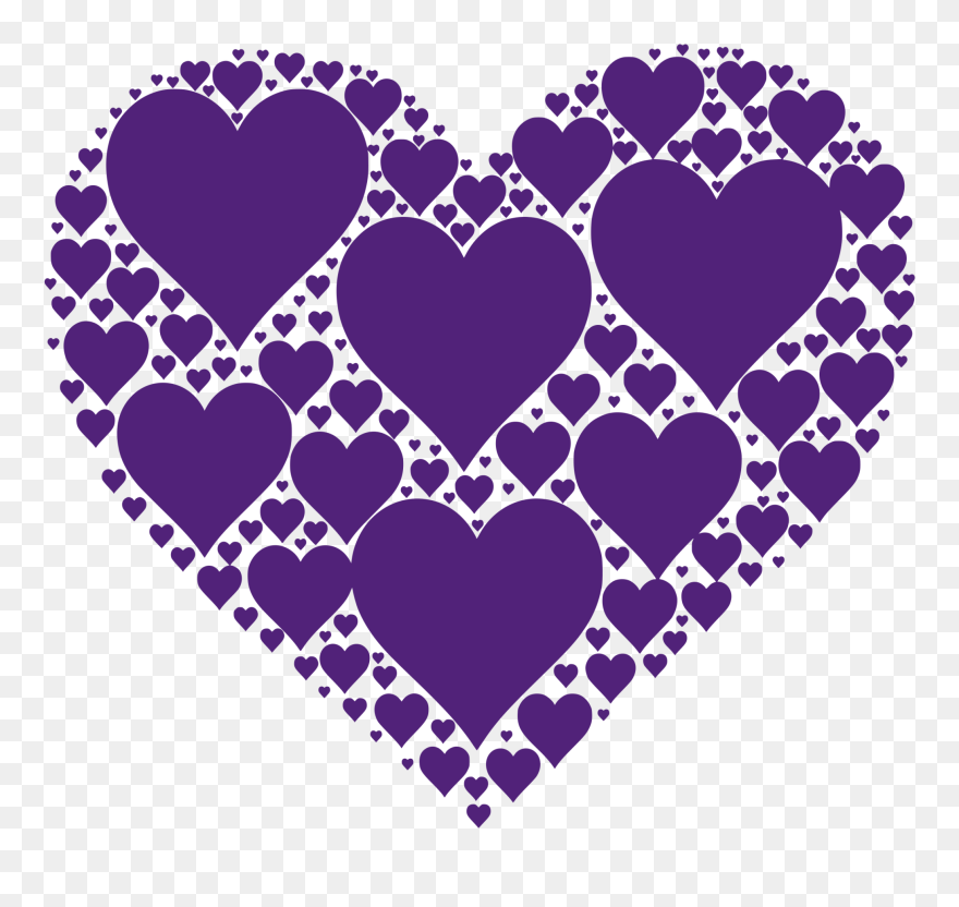 Purple Heart Svg Clip Arts - Hearts In Heart Magenta - Png Download