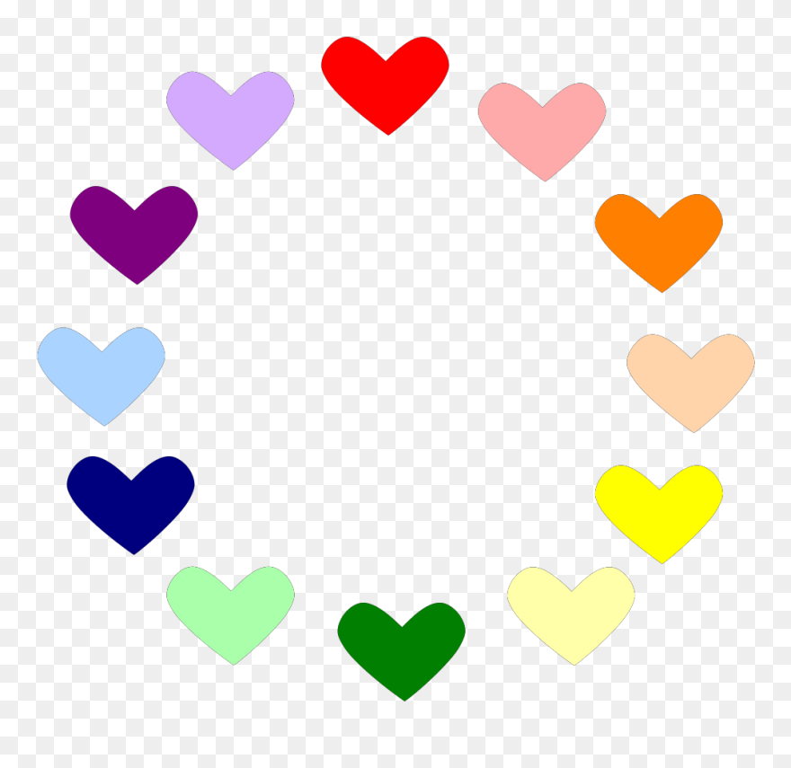 Transparent Rainbow Hearts Clipart