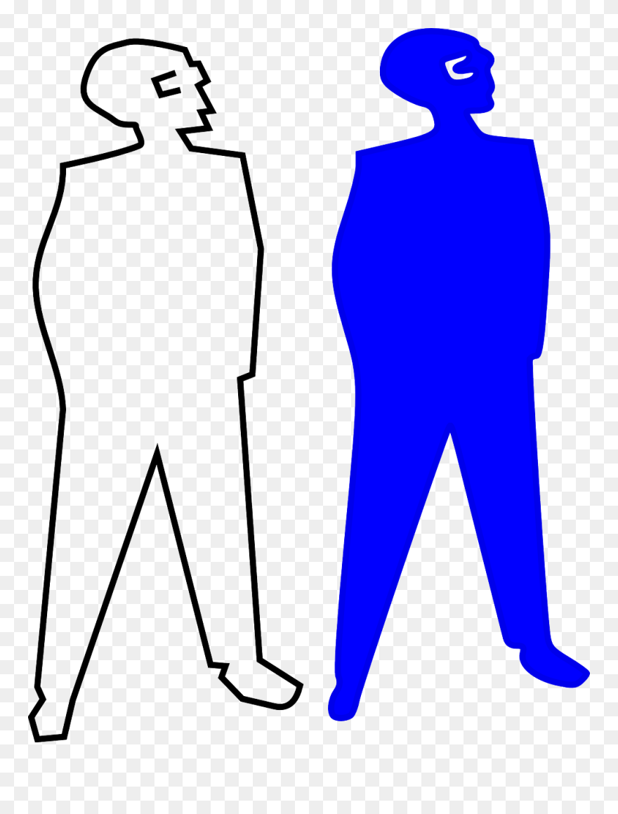 Blue Man Silhouette Pocket Png Image - Silhouette Clipart