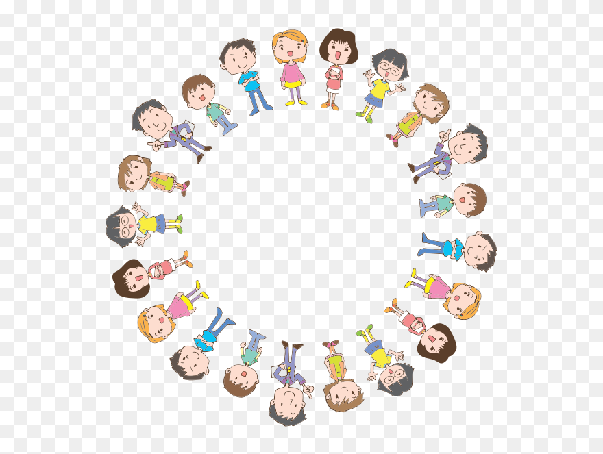 Kids In Circle Vector Image - Kids Circle Png Clipart