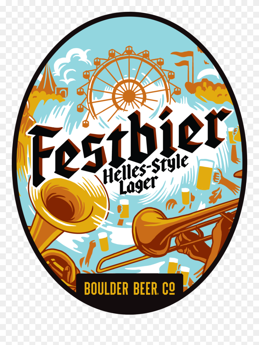 5 Boulder Beer Festbier Oval - Festbier Boulder Beer Clipart