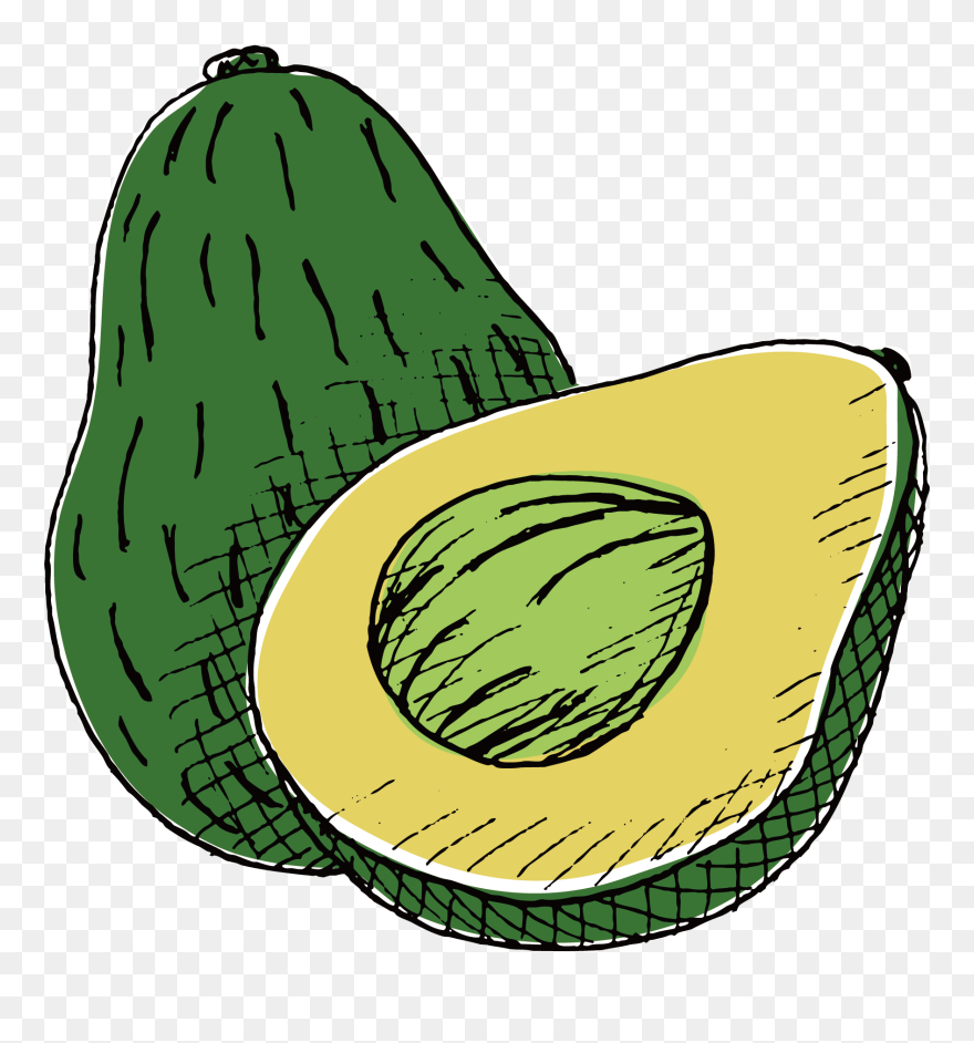 Avocado Clipart Drawing - Avocado Easy To Draw - Png Download