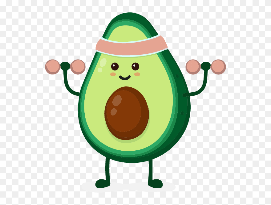 Cartoon Avocado Vector Clipart