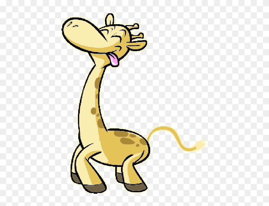 Leopard Clipart Gif Transparent - Cartoon Giraffe With Transparent Background - Png Download