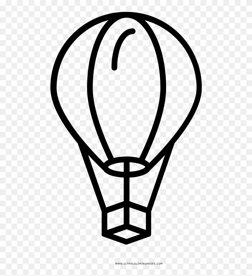 Hot Air Balloon Coloring Page - Globo Aerostático Fácil De Dibujar Clipart