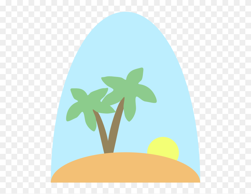 Sea Landscape Vector Graphics - Simple Island Clip Art - Png Download