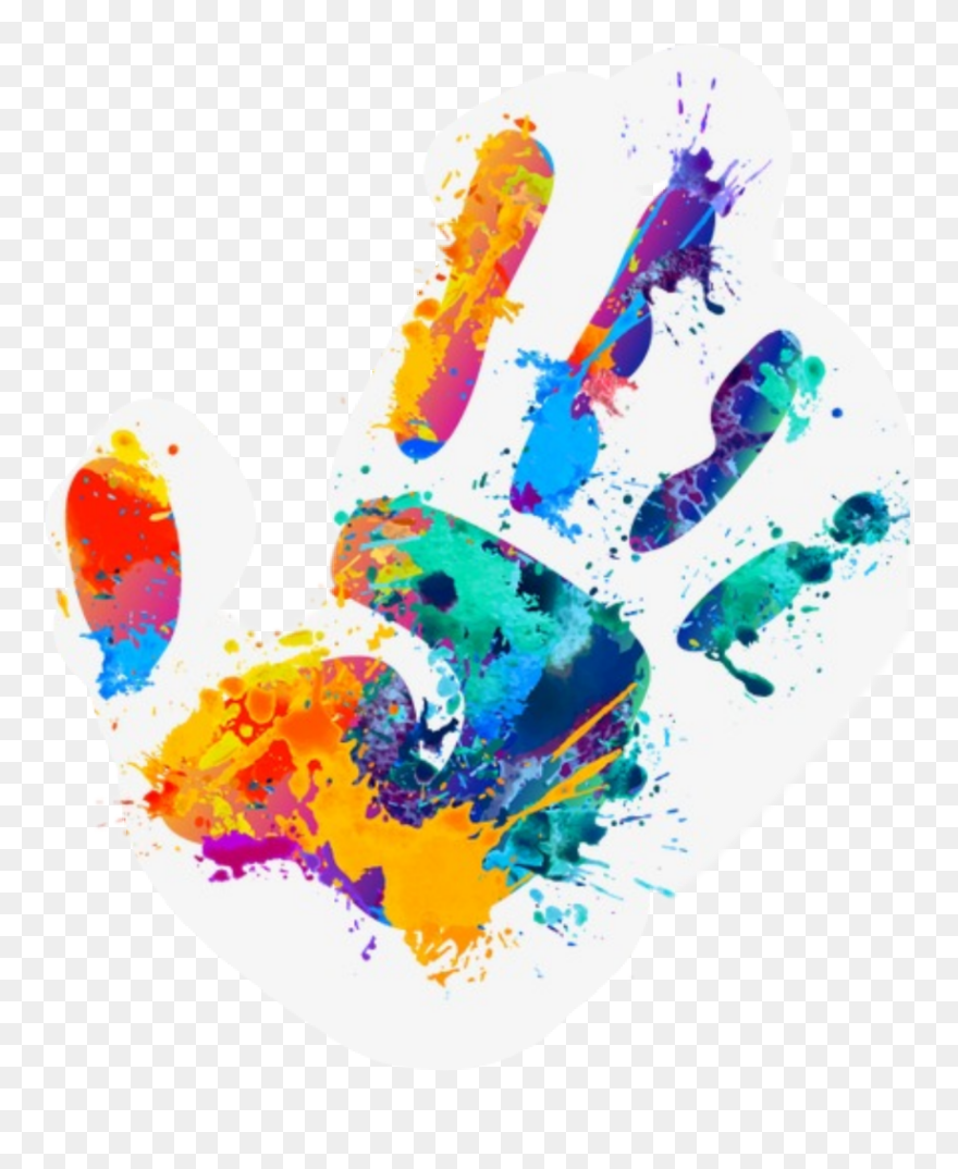 Handprint Clipart Paint - Colour Hand Print Png Transparent Png