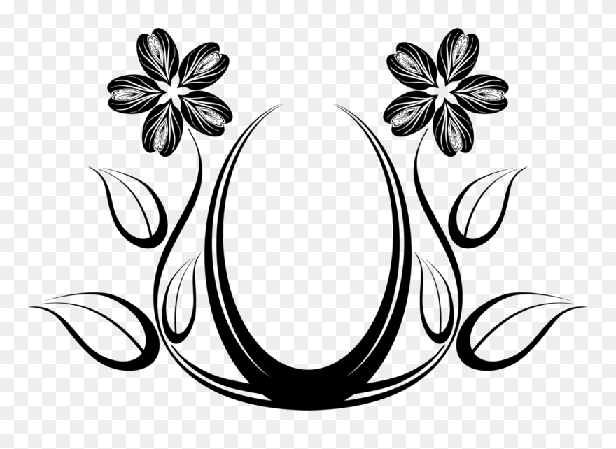 Drawing Abstract Flower Huge Freebie Download For Powerpoint - Line Art Flower Designs Clipart