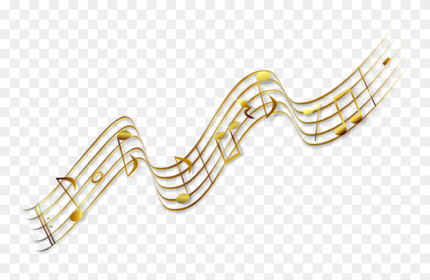 Golden Transparent Music Notes Clipart