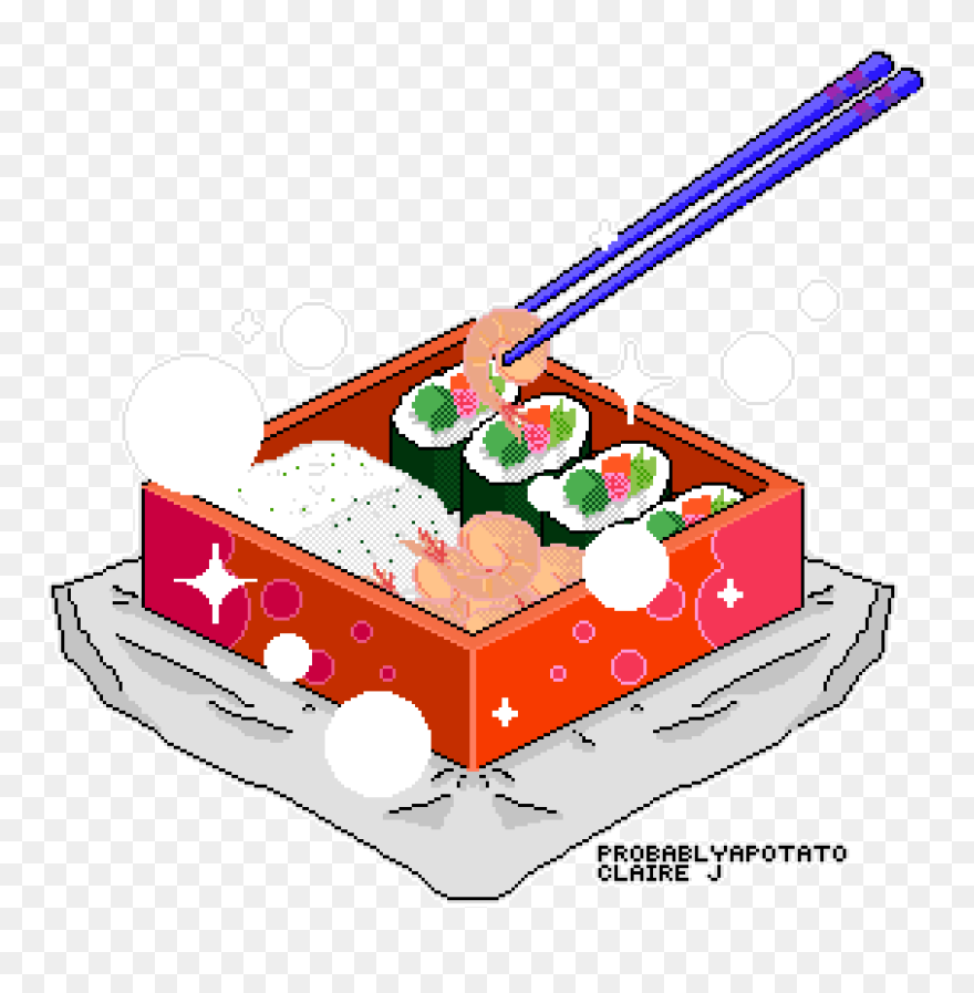 Bento Box Pixel Art Clipart