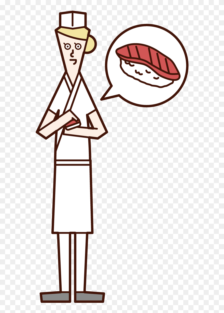 Illustration Of A Sushi Chef - 寿司 職人 女性 イラスト Clipart