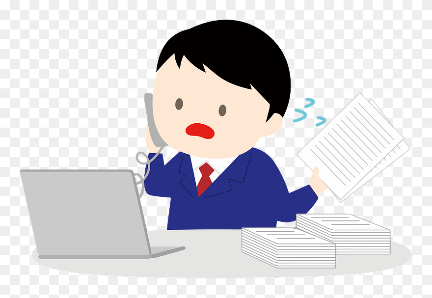 Business Man Busy Clipart - Cartoon - Png Download