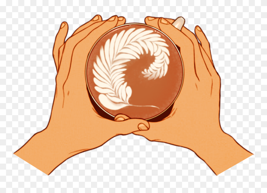 Cat Drinking Coffee Clipart Banner Library Download - Illustration - Png Download