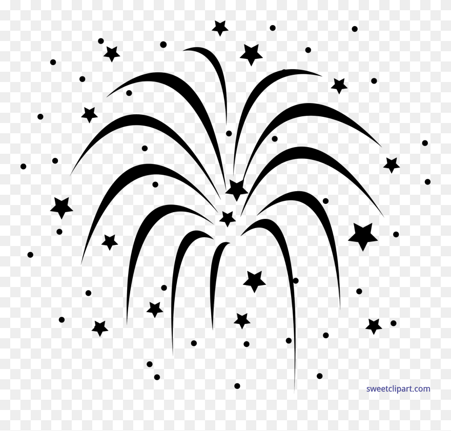 Fireworks Clip Black And White - Diwali Clipart Png Black And White Transparent Png