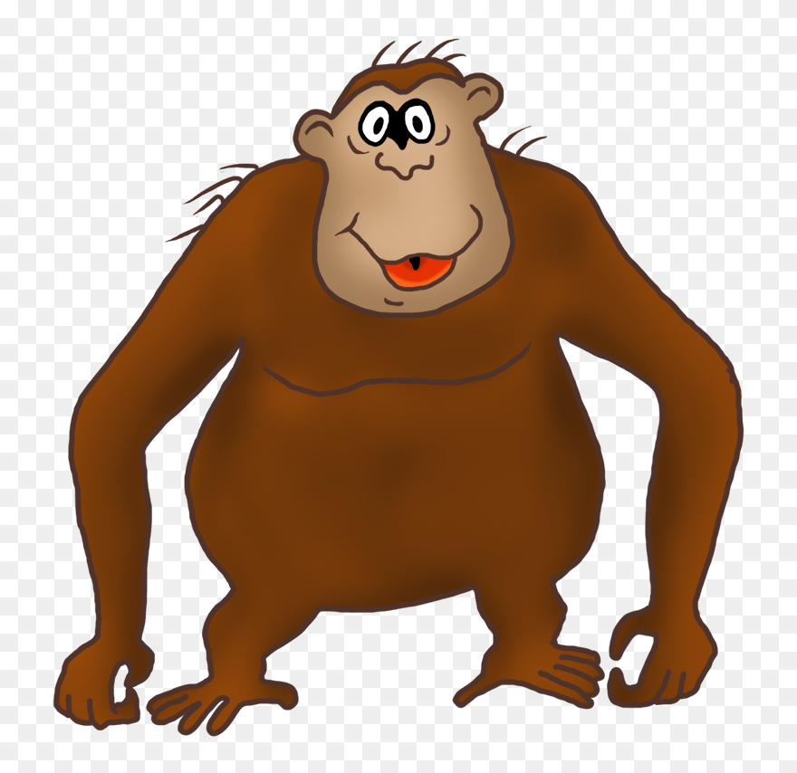 Cartoon Drawing Of Gorilla Png - Old Monkey Clipart Transparent Png