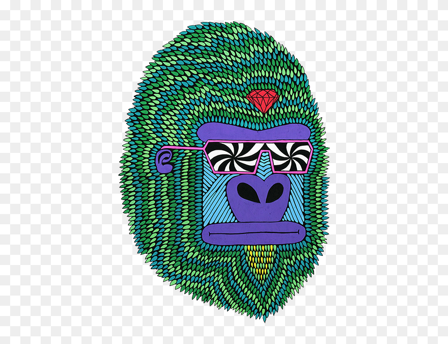 Sunglasses Artist Illustration Gorilla Paper Orangutan - Illustration Clipart