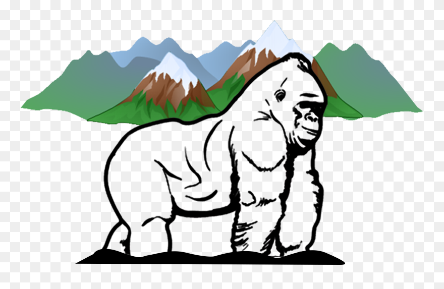 Mountain Gorilla Coloring Page Clipart
