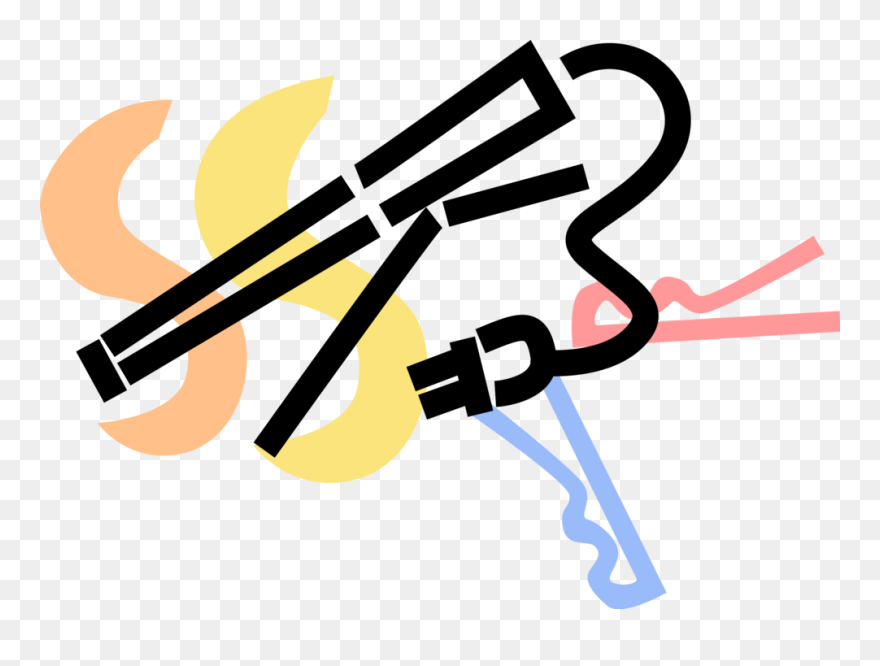 Vector Illustration Of Electric Hair Iron Or Curling Clipart