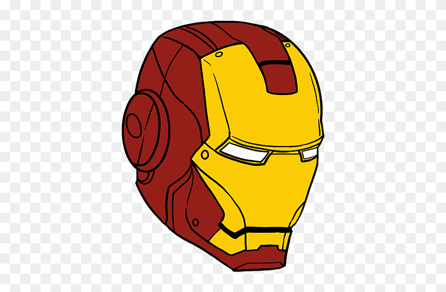 Ironman Clipart Face, Ironman Face Transparent Free - Cartoon Iron Man Art Easy - Png Download