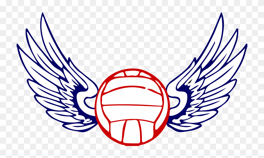 Volleyball Logo With Wings Clipart