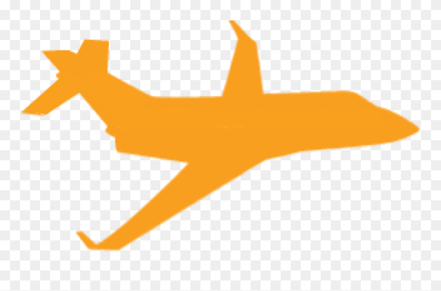 Planeoutline4 - Airplane Orange Png Clipart