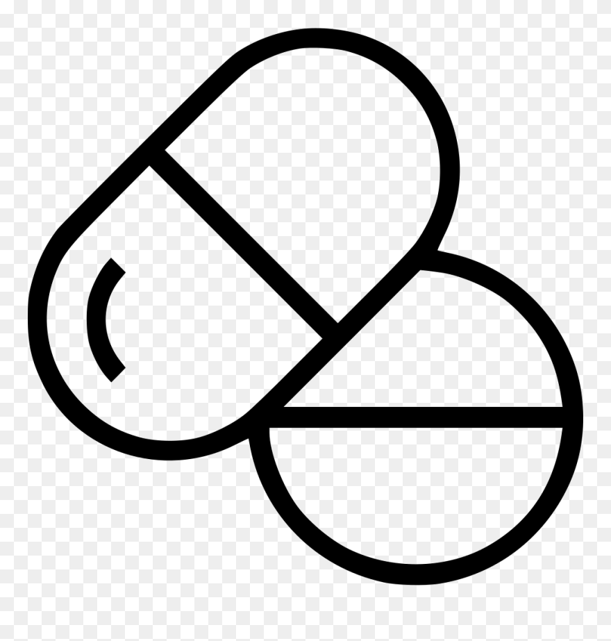 Pharmaceutical Computer Tablet Icons Drug Capsule Vector - Pencil Clip Art Black And White - Png Download