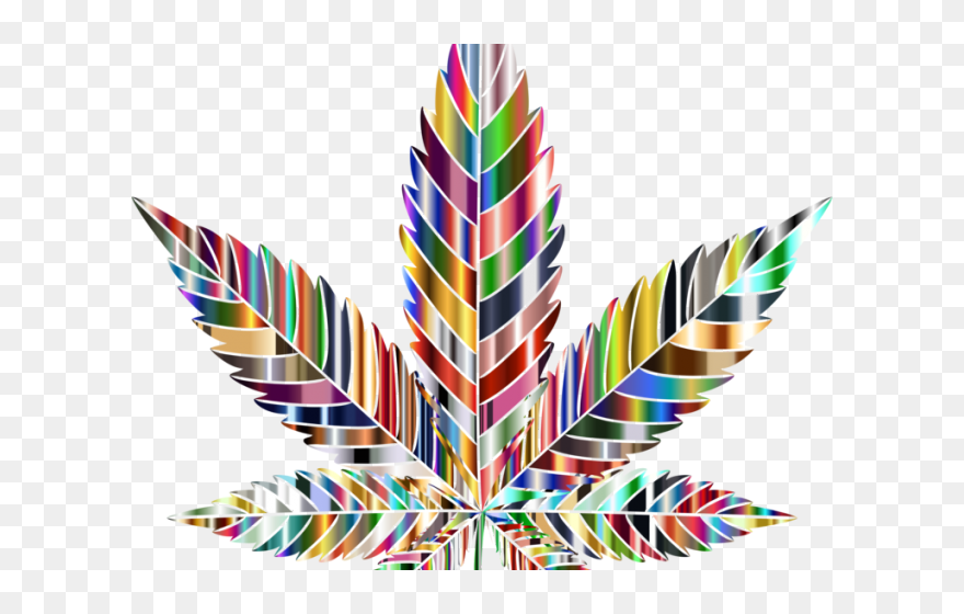 Drug Free Clipart - Trippy Cannabis Leaf Png Transparent Png