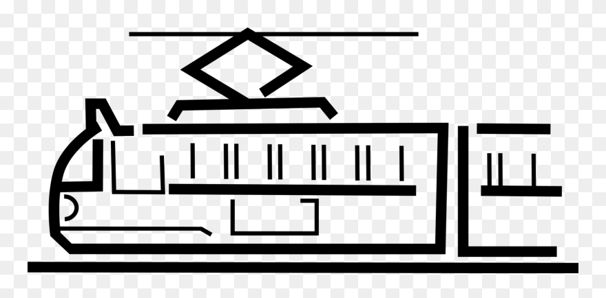 Trolley Vector Black And White Clipart