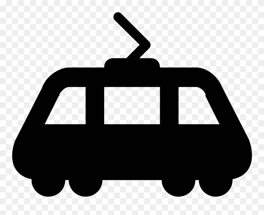 Streetcar Vector Vintage - Tram Silhouette Transparent Clipart