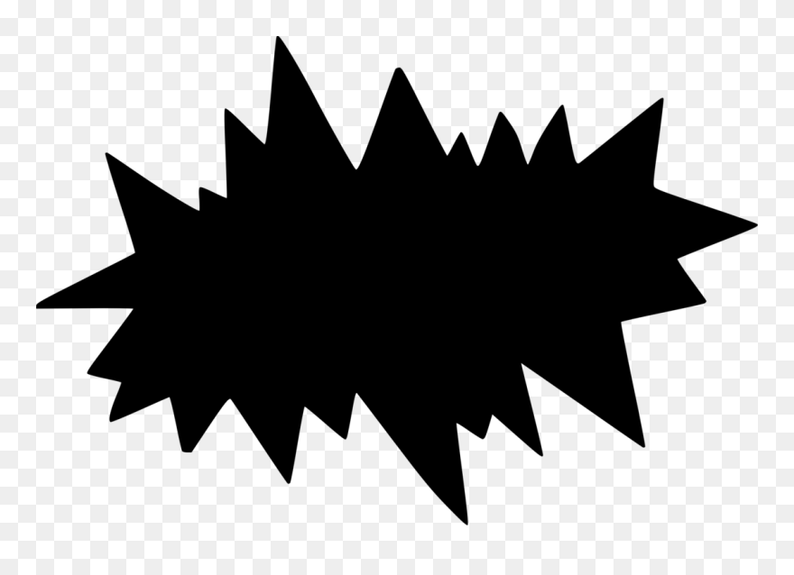 Leaf,symmetry,monochrome Photography - Black Burst 3 Clipart Nickelodeon - Png Download