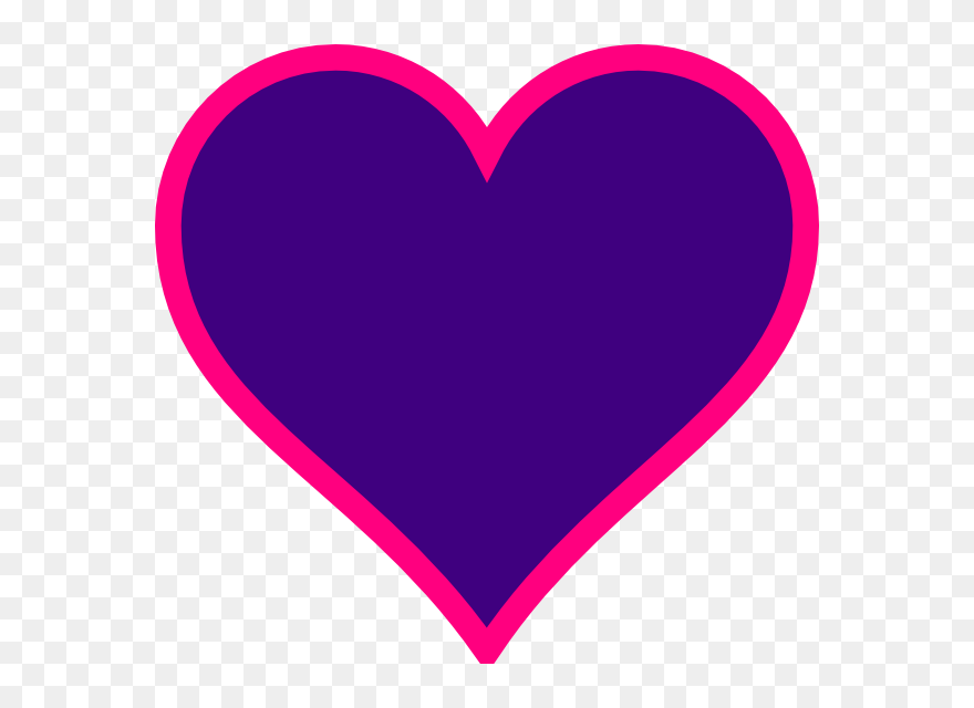 Purple And Pink Heart Clip Art At Clker - Heart - Png Download