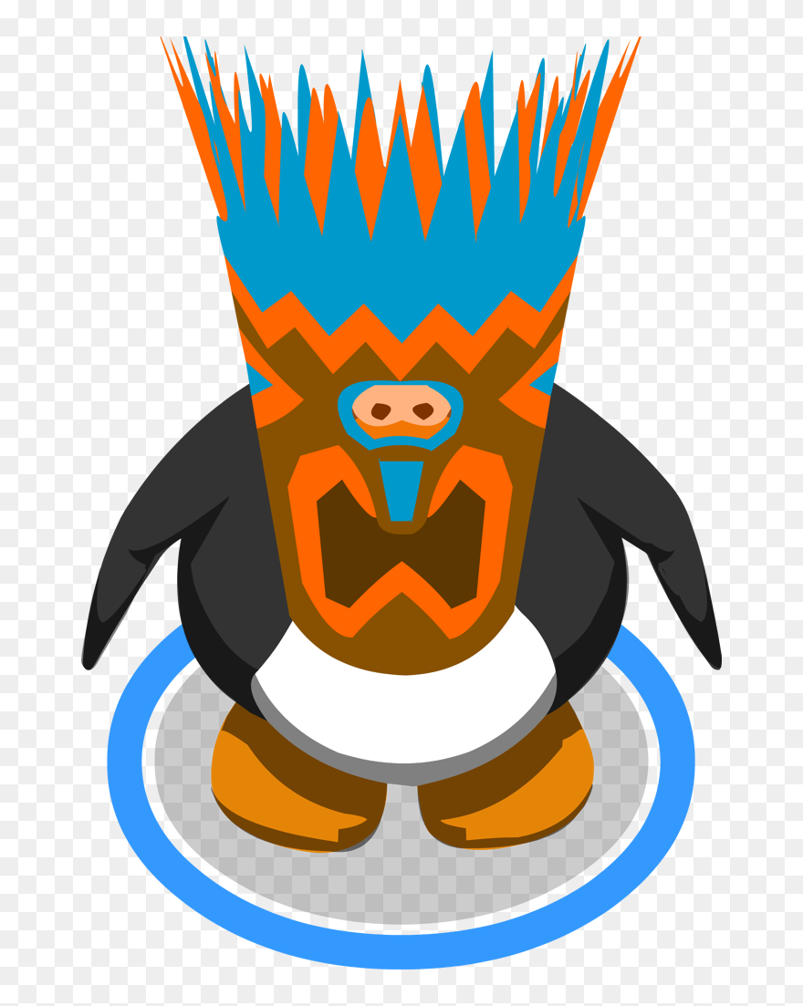 Akuma Drawing Tiki Mask - Club Penguin Penguin Png Clipart