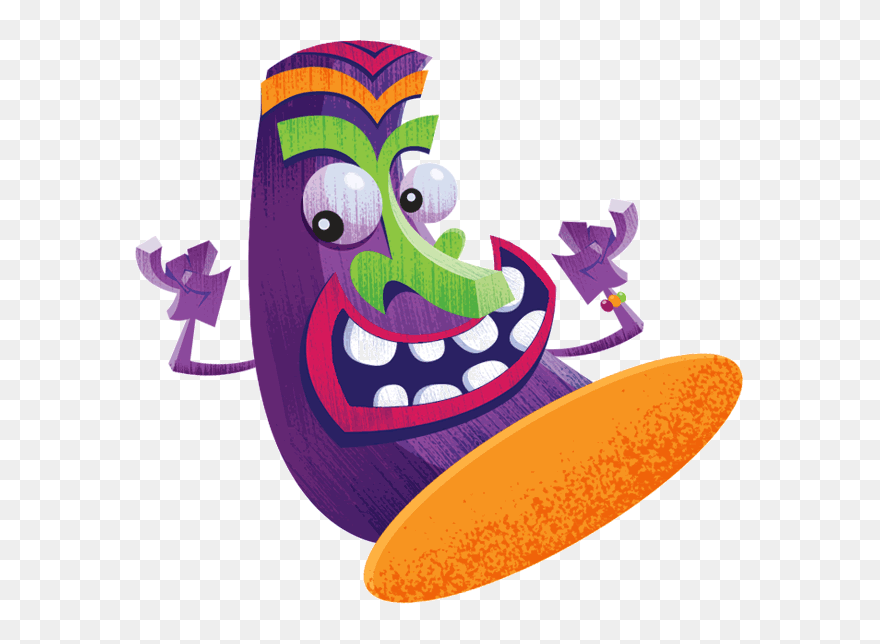 Surfing Tiki - Cartoon Clipart