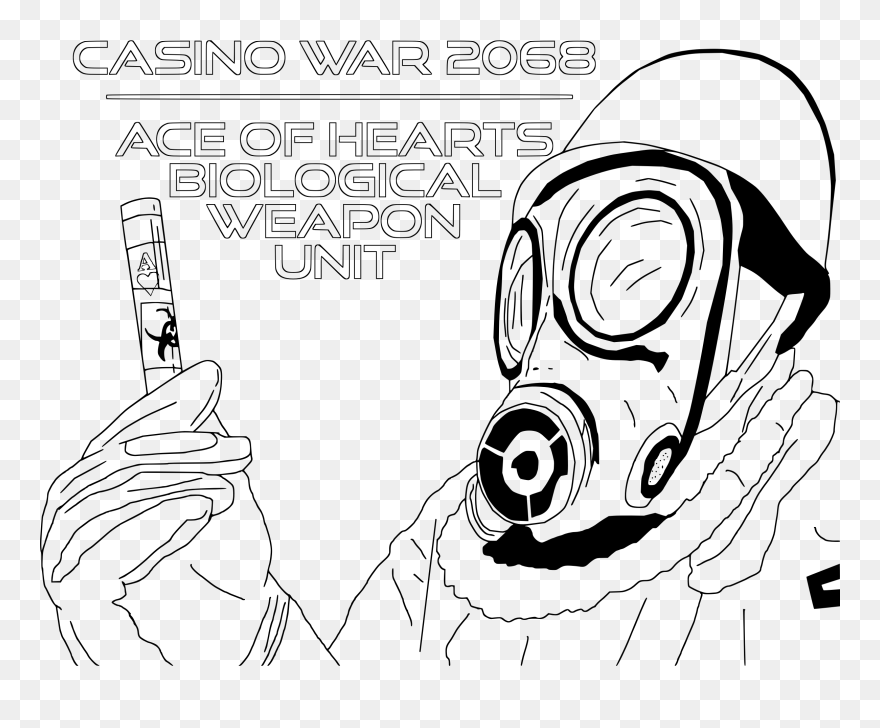 Biological Weapons Ace Of Heart Casino War Coloring - Biological Weapon Clipart - Png Download