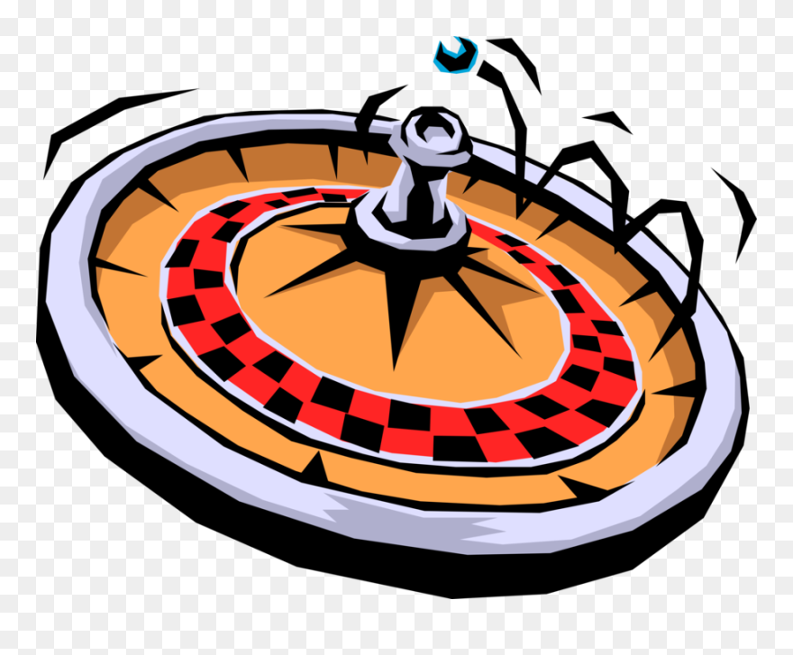 Vector Illustration Of Casino Gambling Games Of Chance - Roulette Wheel Clip Art - Png Download