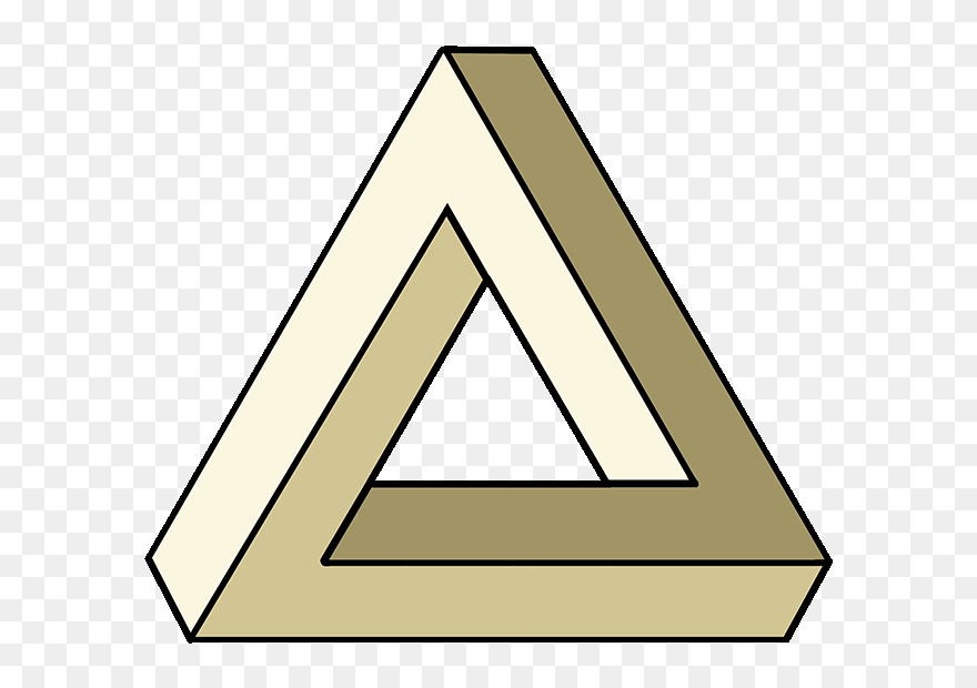 How To Draw Impossible Triangle - Impossible Triangle Drawing Clipart