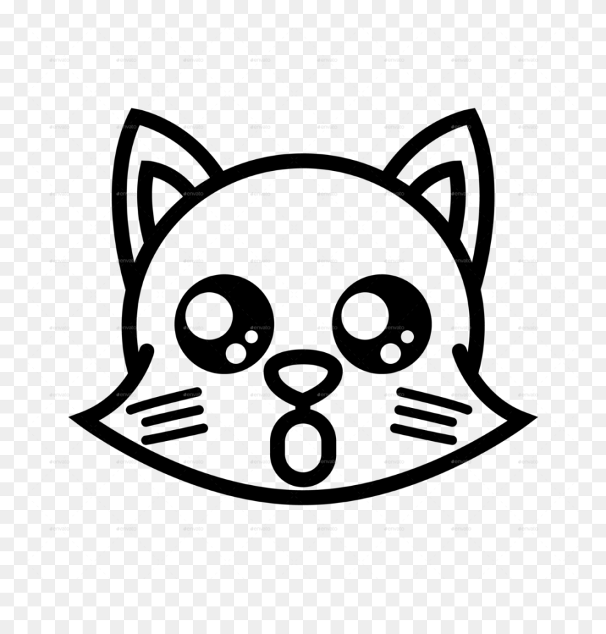 White Clipart Stock Photography Royalty-free Drawing - Cat Emoji Black And White - Png Download