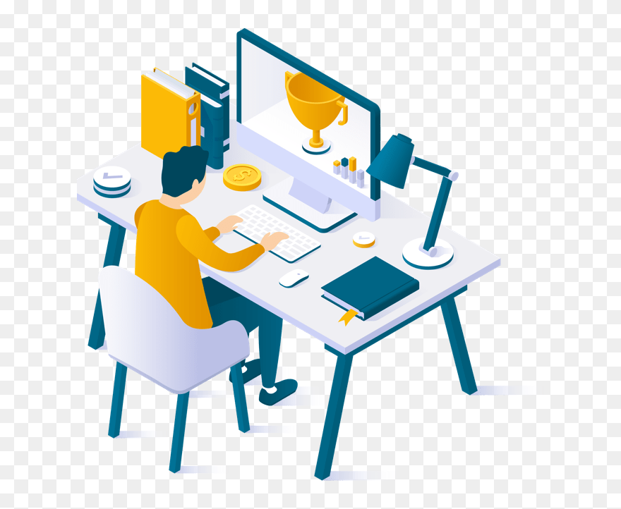 The Online Learning Experience - Landing Page Architect Isometric Clipart