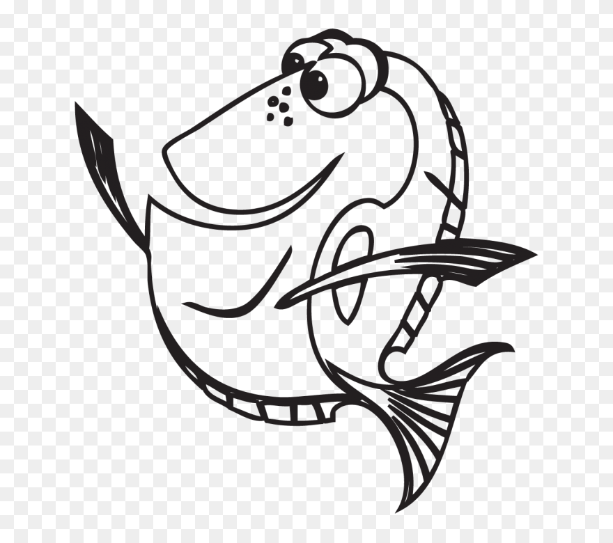 Coloring Book Finding Nemo Drawing Line Art - Dory Finding Nemo Black And White Clipart